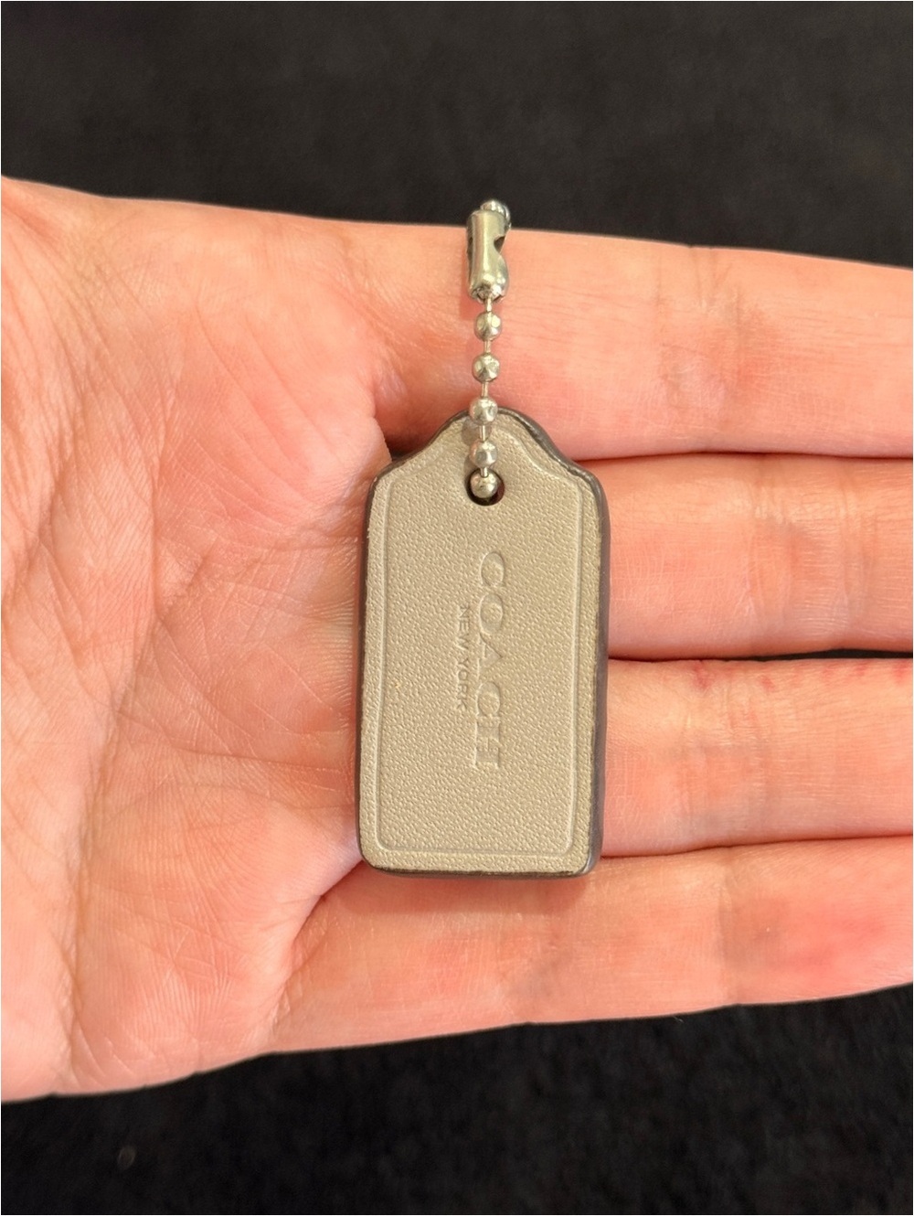 1.5" Modern Coach Leather Key Fob Keychain Hang Tag Hangtag